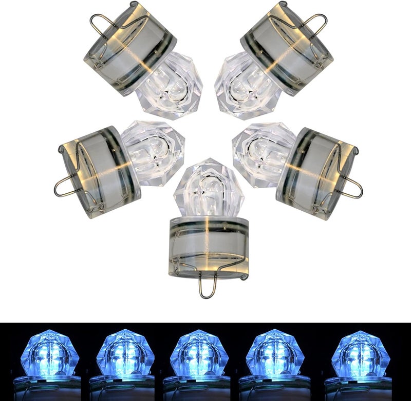 DunkTeam 5PCS Diamond LED Fishing Lights，Deep Drop Fishing Lures，Water-Activated Fishing Attractants Light for Saltwater Freshwater - Image 1